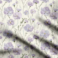 Lavender Flowers 1 Print Fabric