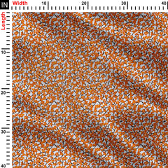 Orange Tiny Floral Print Fabric