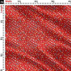 Red Blossom Print Fabric