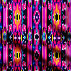 Neon Ikat Print Fabric