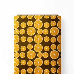 Orange Design Print Fabric