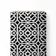 Black White Geometric Print Fabric