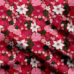 Red pink sequins pattern red Print Fabric