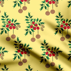 Christmas holly Print Fabric