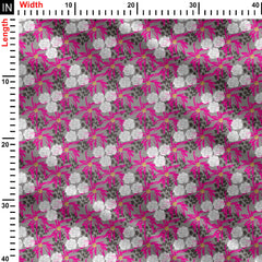 white roses Print Fabric