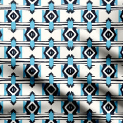 Ikat Blue Print Fabric