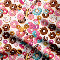 Rayon 1 Meter Donuts Print Fabric