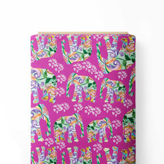 Elephant herd Print Fabric