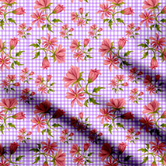 Plaid Floral 1.2 Print Fabric