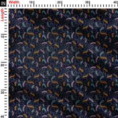 Floral Path Navy Print Fabric