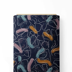 Floral Path Navy Print Fabric