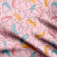 Floral Path Pink Print Fabric