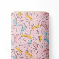 Floral Path Pink Print Fabric