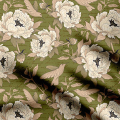 Alfresco Romance Deep Sage Print Fabric