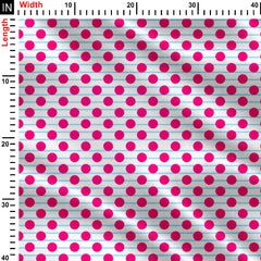 Pink polka Print Fabric