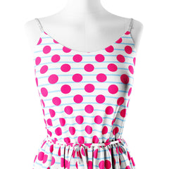 Pink polka Print Fabric