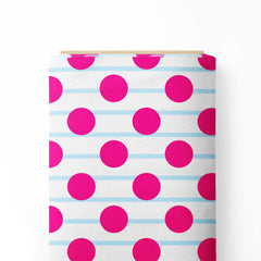 Pink polka Print Fabric