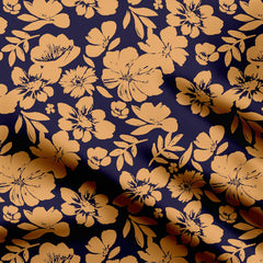 Mustard flowers Print Fabric