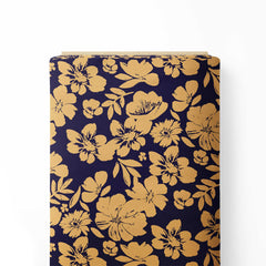 Mustard flowers Print Fabric