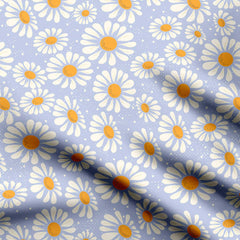 Daisy Dance Soft Blue Print Fabric