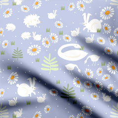 Daisy Fields Soft Blue Print Fabric