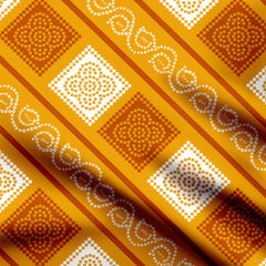 Geometric  Bandhani Motif Print Fabric