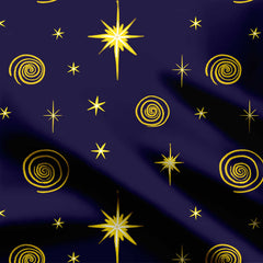 Starry Night Sky Print Fabric