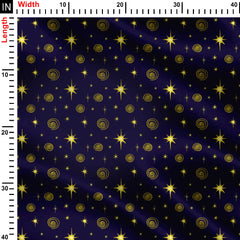 Starry Night Sky Print Fabric