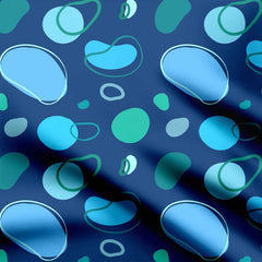 Underwater blue bubbles Print Fabric