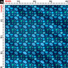 Underwater blue bubbles Print Fabric