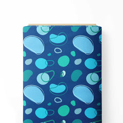 Underwater blue bubbles Print Fabric