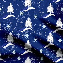 Blue Christmas Print Fabric