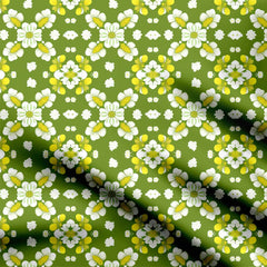 Green Floral 2 Print Fabric