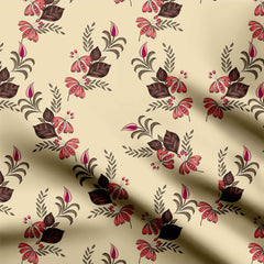 Plum Red Vines Print Fabric