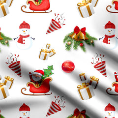 Jingle Santa Magic Print Fabric