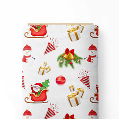 Jingle Santa Magic Print Fabric