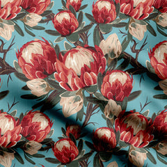 Protea Sky Blue Print Fabric