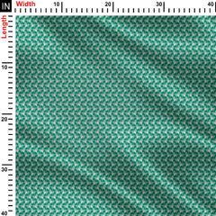 Green and White Geo Print Fabric