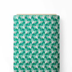 Green and White Geo Print Fabric