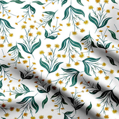 Golden Wattle Flowers Print Fabric