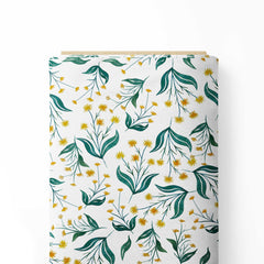 Golden Wattle Flowers Print Fabric