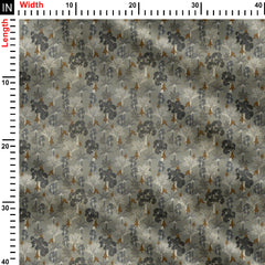 Monkey Oasis Grey Print Fabric