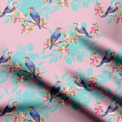 Blue birds Print Fabric