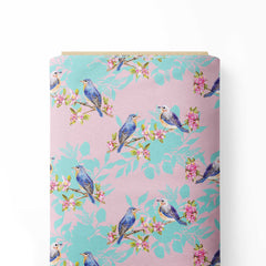 Blue birds Print Fabric