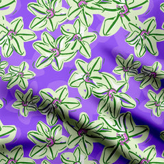 Striped Squill Plum Print Fabric