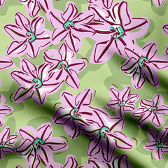 Striped Squill Mint Print Fabric