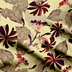 Petunias Deep Red Print Fabric