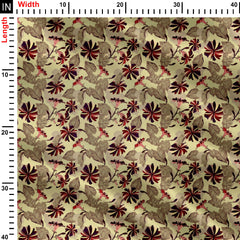 Petunias Deep Red Print Fabric