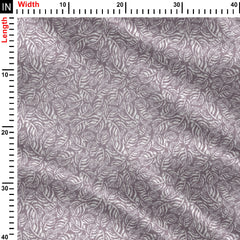 Abstract Stroke Leaves Lavender Print Fabric