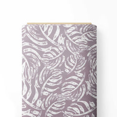 Abstract Stroke Leaves Lavender Print Fabric